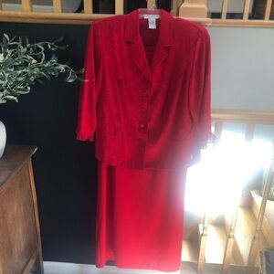 Women’s Sag Harbor red 2pc dress. Size 16W